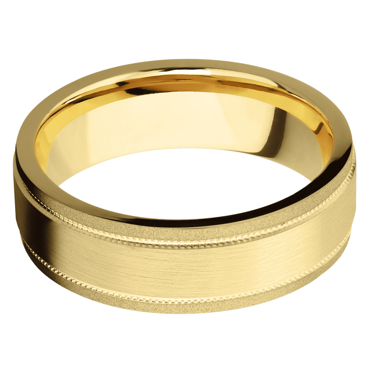 14K Yellow Gold + Satin , Sand Finish