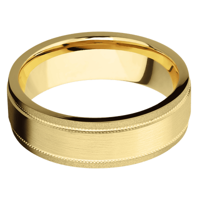 14K Yellow Gold + Satin , Sand Finish