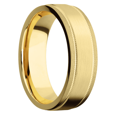 14K Yellow Gold + Satin , Sand Finish